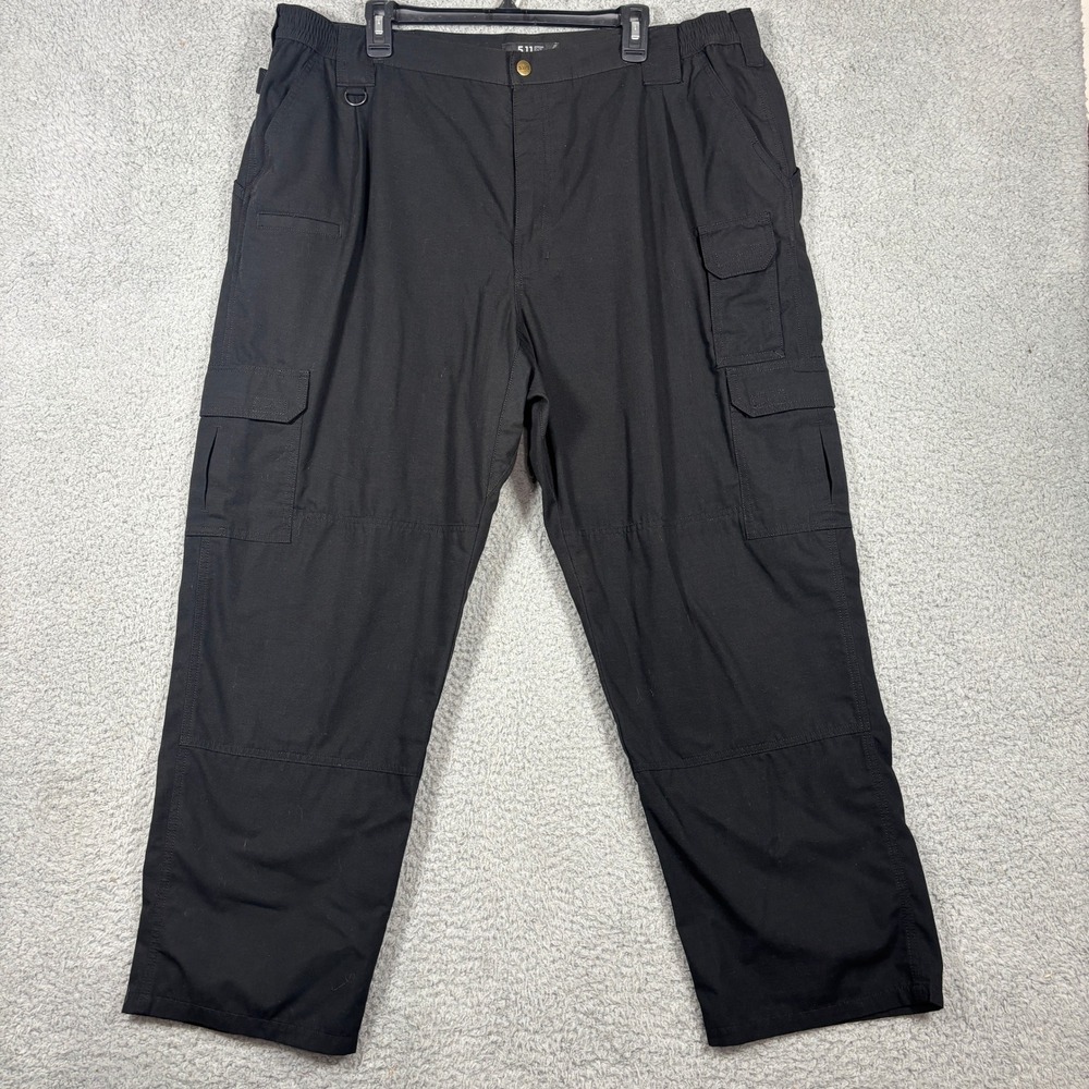5.11 Tactical Cargo Pants Mens 44x30 Black Ripstop Utility Work Trousers